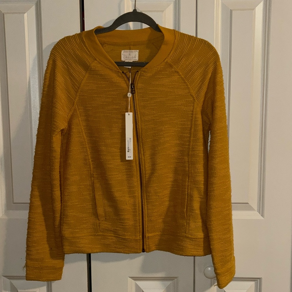 Yellow zip up shirt